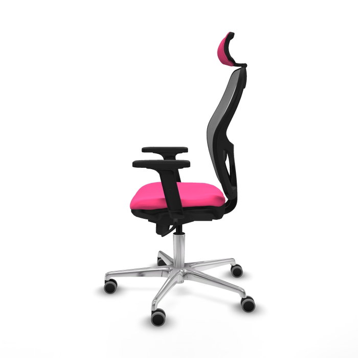 PIQUERAS Y CRESPO Silla de oficina Jorquera con mecanismo Sincro, Rosa y Gris
