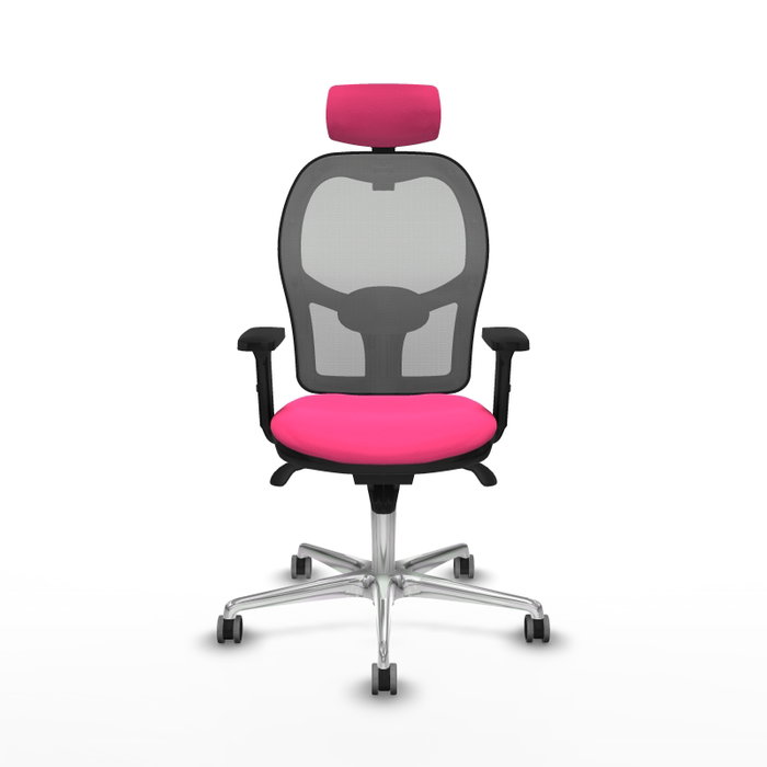 PIQUERAS Y CRESPO Silla de oficina Jorquera con mecanismo Sincro, Rosa y Gris