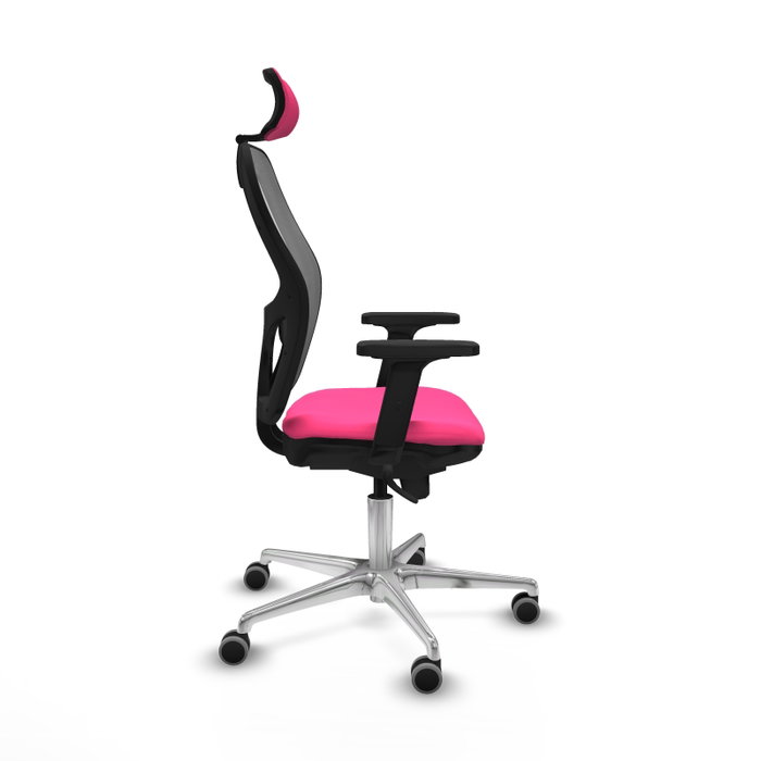PIQUERAS Y CRESPO Silla de oficina Jorquera con mecanismo Sincro, Rosa y Gris