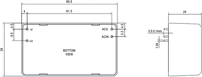 MEAN WELL IRM-30-24 Convertidor AC/DC 31,2W 24VDC