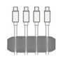 DeLOCK 18330 Soporte de cable con 4 pasacables trapezoidales Set de 4 unidades