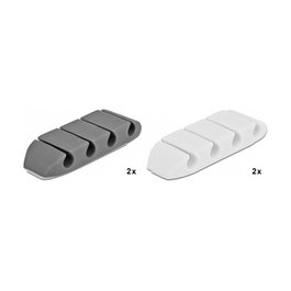DeLOCK 18330 Soporte de cable con 4 pasacables trapezoidales Set de 4 unidades