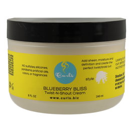 Curls Blueberry Bliss Crema Twist-N-Shout 240 ml Crema Hidratante Moldeador sin Enjuague para Definición Brillo y Humedad