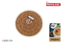 Privilege Salvamantel Seagrass con Ribete, 25 cm (36 Unidades)