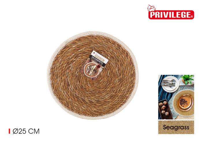 Privilege Salvamantel Seagrass con Ribete, 25 cm (36 Unidades)