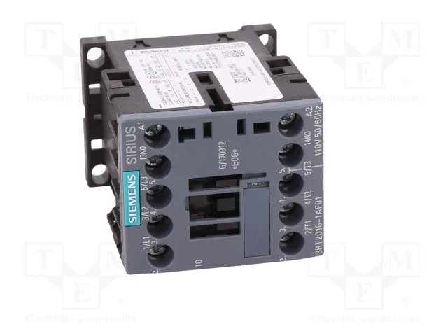 SIEMENS 3RT2016-1AF01 Contactor 3-polar 9A 110VAC SIEMENS 3RT2016-1AF01 Contactor 3-polar 9A 110VAC