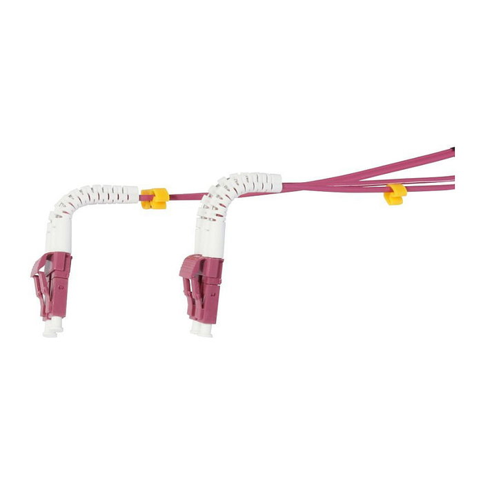 Synergy21 Patch Cord Fibra Óptica OM4 LC-LC 1 m, 50/125 µm, 2 mm, Burdeos/Blanco, Duplex Completo, S217021