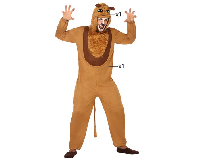Disfraz León Hombre Adulto Marrón M-L Disfraz León Hombre Adulto Marrón M-L