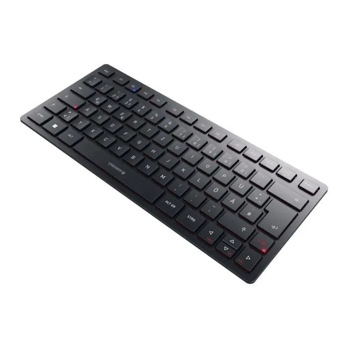 Cherry KW 9200 MINI Teclado Compacto Inalambrico 2.4GHz, Bluetooth 5.0 y con Cable Recargable Negro