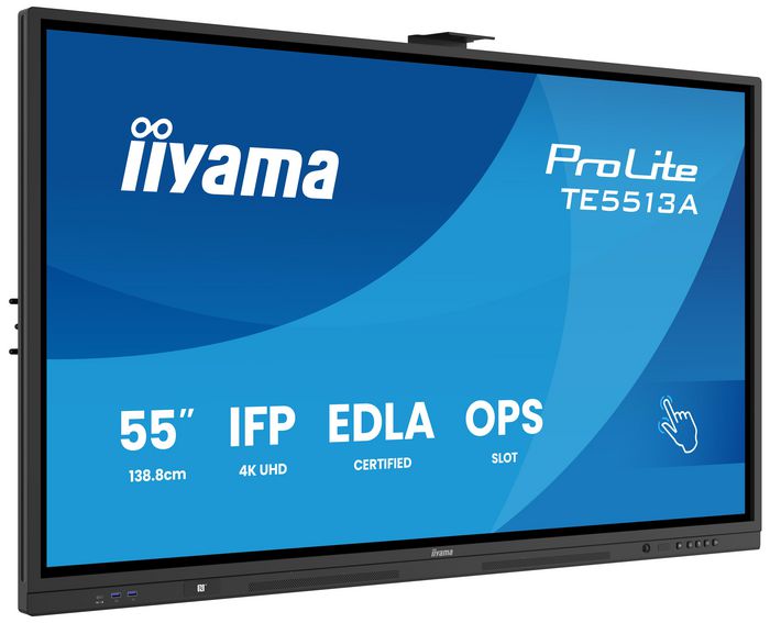 iiyama iiWare21E (EDLA), Pantalla Táctil Android 14 8/128GB, 55" UHD IPS Panel 3840x2160 con PureTouch IR+ y Zero Bonding