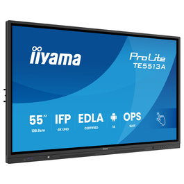 Iiyama ProLite TE5513A-B1AG Panel Plano Interactivo 55" (138.7 cm) 4K Ultra HD IPS Touch PureTouch-IR de 40 Puntos, Wi-Fi, Android 14