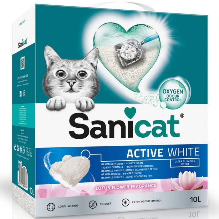 Sanicat Active White Arena para Gatos Aroma Flor de Loto 10L Sanicat Active White Arena para Gatos Aroma Flor de Loto 10L