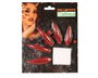 Kit Uñas Rojas Postizas Halloween Color Rojo Largas con Adhesivo para Disfraces