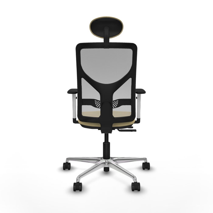 PIQUERAS Y CRESPO Silla de oficina Motilla con mecanismo Sincro/Traslack, Crema y Gris