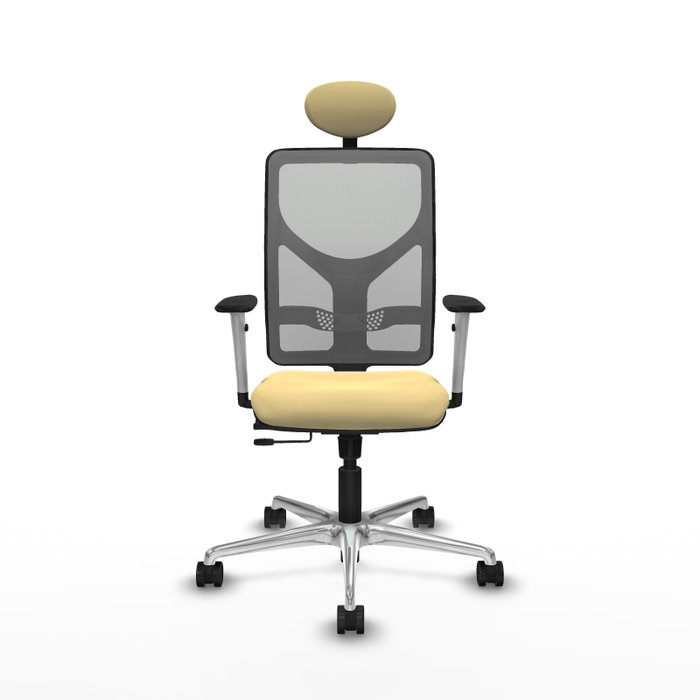 PIQUERAS Y CRESPO Silla de oficina Motilla con mecanismo Sincro/Traslack, Crema y Gris