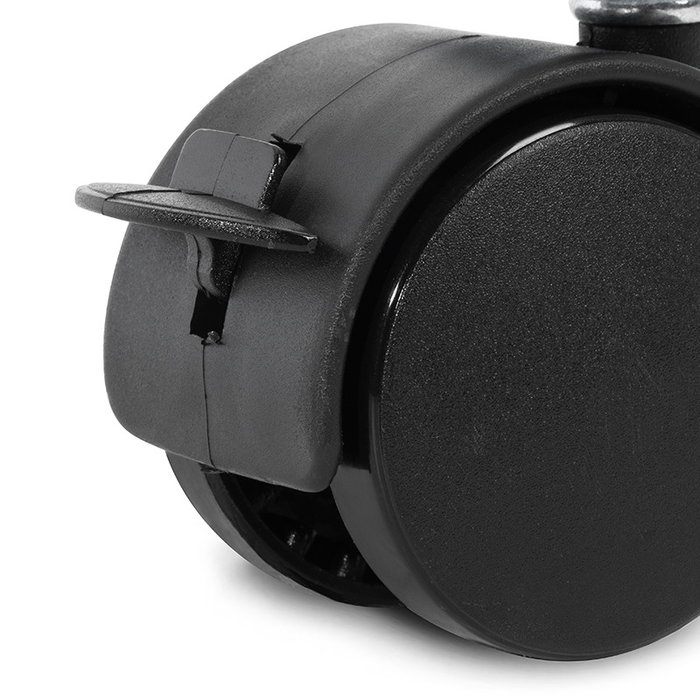 Q&Q Rueda Giratoria Telly Aro Doble Ø50 Con Placa Freno Y Acabado Negro