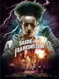 La novia de Frankenstein Litografia Bride of Frankenstein (Color Variant) by Ruiz Burgos 61 x 46 cm - sin marco