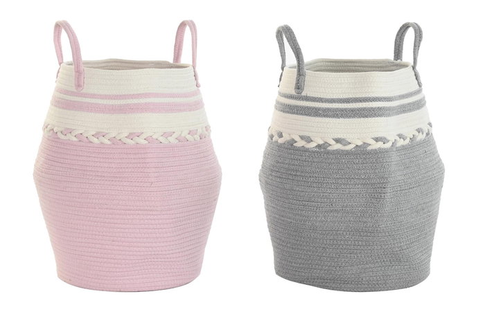 DKD Home Decor Cesta Algodón 30x30x45 Surtido de 2 Unidades DKD Home Decor Cesta Algodón 30x30x45 Surtido de 2 Unidades