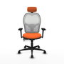 PIQUERAS Y CRESPO Silla de oficina Jorquera Sincro/Traslack Naranja y Blanco