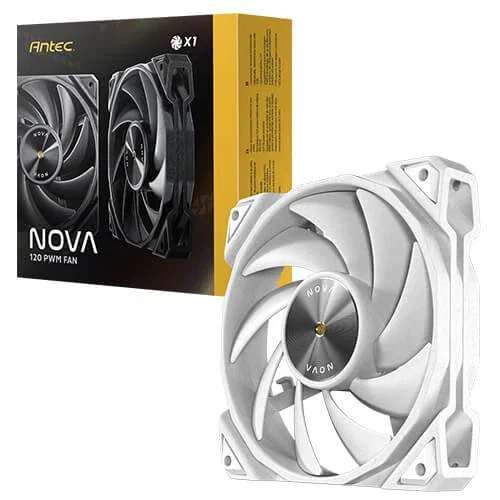 Antec Nova Ventilador para PC - 120mm, Blanco, PWM, FDB, Hasta 95.32 CFM / 3200 RPM, Ruido hasta 38.7 dB(A)