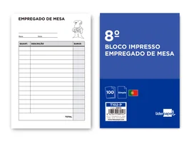 Liderpapel Talonario Camarero Octavo Original Sin Iva 102 Texto En Portugues 90x160x105 mm