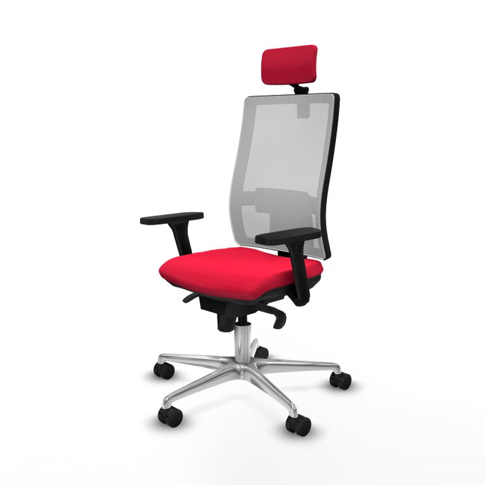 PIQUERAS Y CRESPO Silla de oficina Horna Rojo/Blanco con Mecanismo Sincro