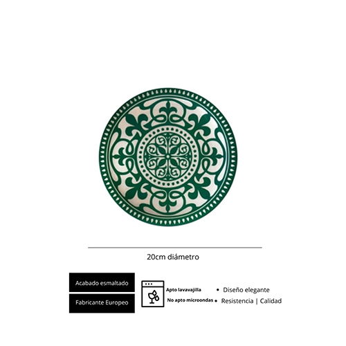 SUMMA Patios Plato Hondo Azul 20 cm - Vajilla de Vitro Porcelana, Colección Decorada (Set de 6)