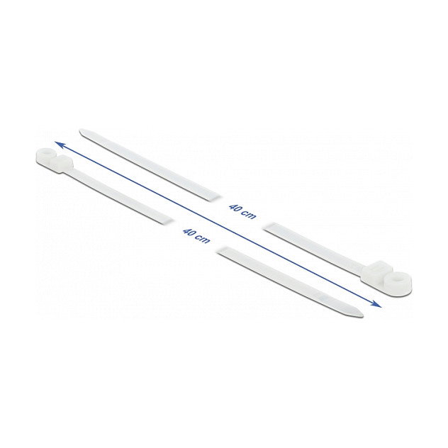 DeLOCK 18948 Brida de entrada paralela 400 x 7,6 mm Blanco
