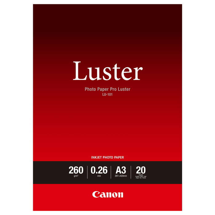 Canon Papel Fotográfico Photo Paper Pro Luster LU-101 A3, 260 g/m², 20 Hojas