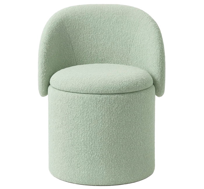 DKD Home Decor Reposapiés Convertible de Chenilla y Madera Verde Menta DKD Home Decor Reposapiés Convertible de Chenilla y Madera Verde Menta