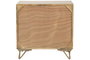 DKD Home Decor Mesita de Noche Colonial Mango Metal Natural Dorado 40 x 50 x 50 cm