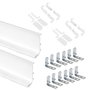 Emuca Kit de 2 perfiles superiores Gola para muebles de cocina, longitud 2,35m, con accesorios, Aluminio, Pintado blanco