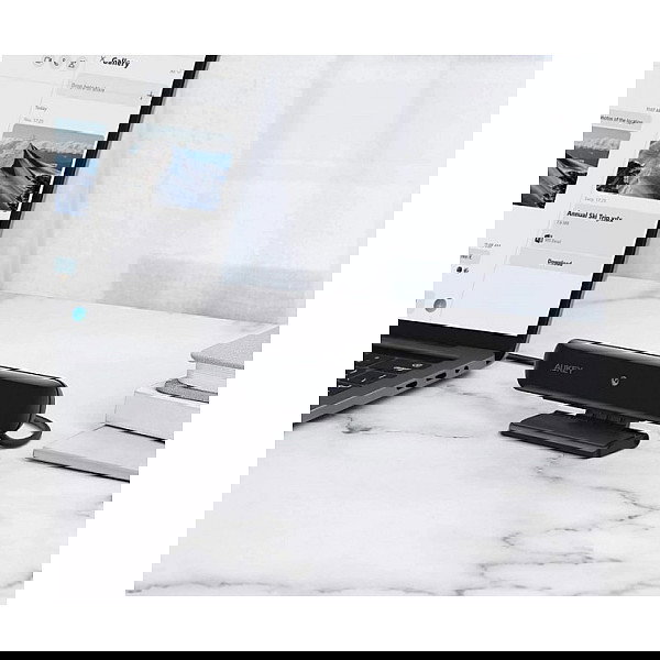 AUKEY Webcam PC-W1 Stream Series Full HD 1080p con Sensor CMOS 1/2,7" y Ángulo de Visión 75° Negro