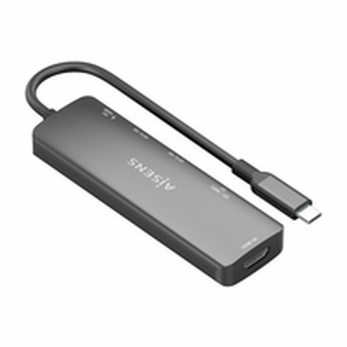 Hub USB Aisens USB-C DOCK 6 EN 1 GRIS Gris 100 W