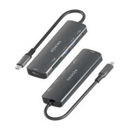 Aisens USB-C Dock 6 en 1 ASUC-6P023-GR Gris, HDMI 4K, USB-A, USB-C PD 100W, SD/MicroSD