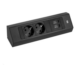 Bachmann Casia 2 Regleta 2 Tomas CEE 7/3 + 1xUSB A/C 22W 2m Negro