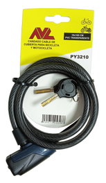 AVL Candado de Cable para Bicicleta o Motocicleta 10x100 cm 4,5 mm