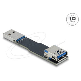 DeLOCK Adaptador USB 67420 USB 10 Gbps Tipo A Hembra a Macho Recto, Negro, Plug and Play
