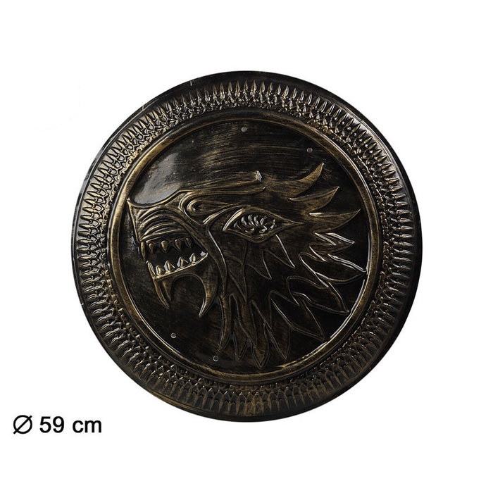 Escudo Vikingo Redondo Réplica Decorativa 59 cm con Detalles en Relieve