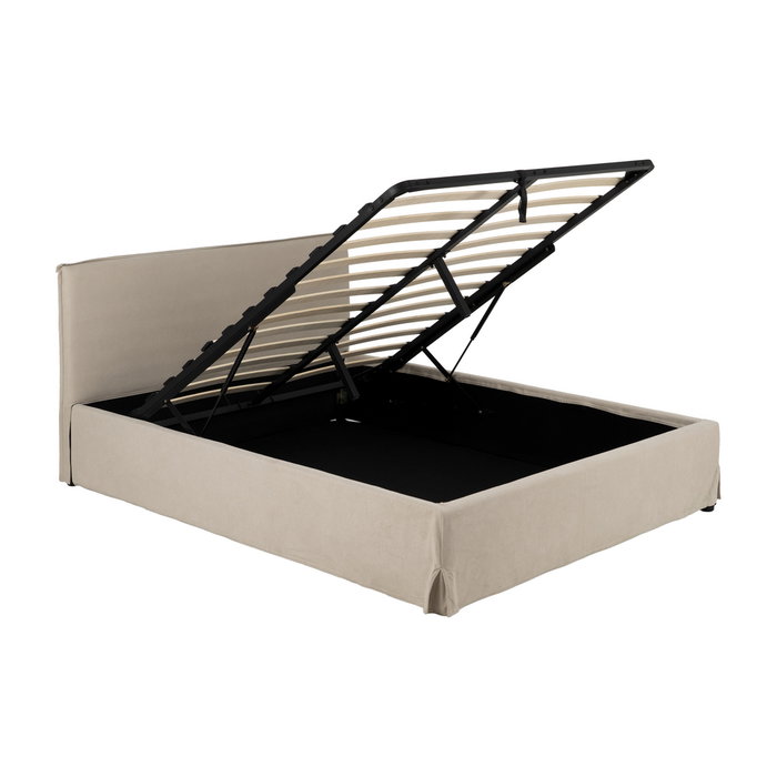 Cama Canapé Beige Tejido Dormitorio 166 X 215 X 96 cm Cama Canapé Beige Tejido Dormitorio 166 X 215 X 96 cm