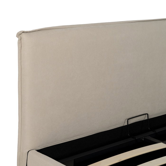 Cama Canapé Beige Tejido Dormitorio 166 X 215 X 96 cm Cama Canapé Beige Tejido Dormitorio 166 X 215 X 96 cm