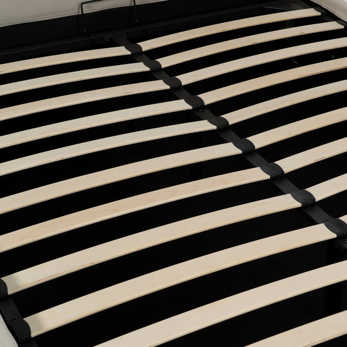 Cama Canapé Beige Tejido Dormitorio 166 X 215 X 96 cm Cama Canapé Beige Tejido Dormitorio 166 X 215 X 96 cm