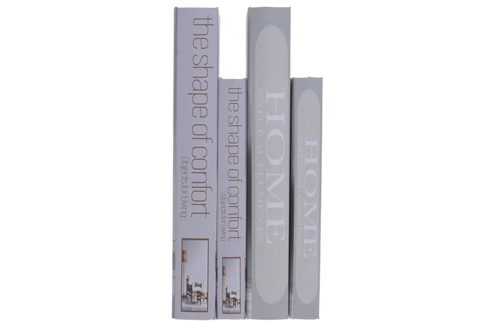 DKD Home Decor Set de 2 Cajas para Libros Beige y Gris