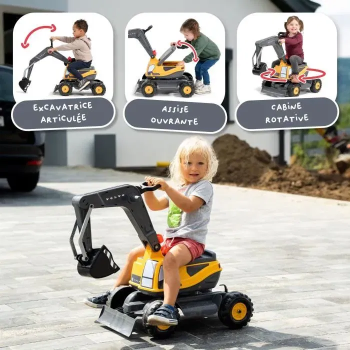 Falk Excavadora AAAHU51288 - Cabina Giratoria 360°, Excavadora Articulada con Asiento Abatible, Fabricada en Francia, Garantía 3 Años