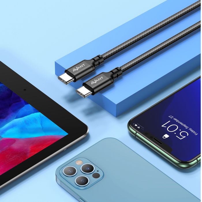 AVANT CONNECT Cable C a C Tipo C PD 60W 3A 1m Trenzado, Carga Rápida, Force Edition