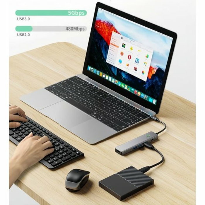 Leotec Docking Station 5 en 1 LEDS05 Gris Leotec Docking Station 5 en 1 LEDS05 Gris