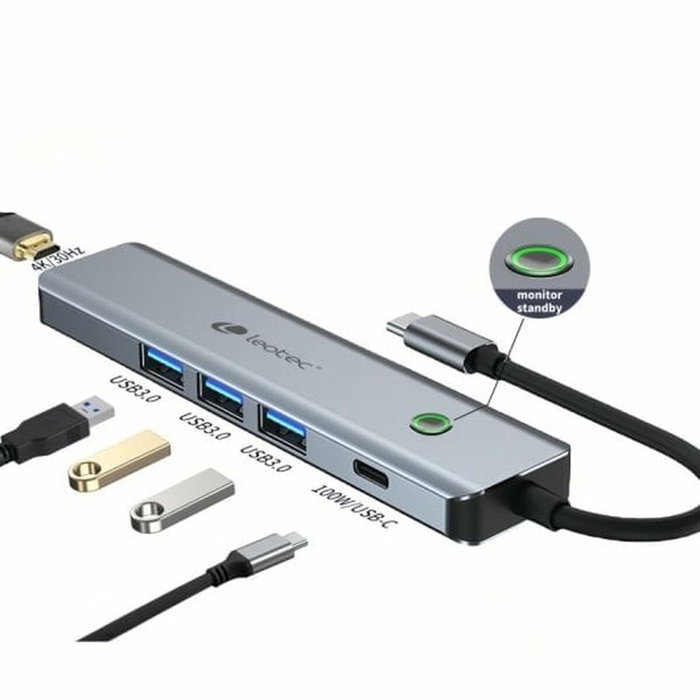 Leotec Docking Station 5 en 1 LEDS05 Gris Leotec Docking Station 5 en 1 LEDS05 Gris