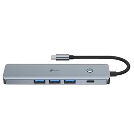 Leotec LEDS05 Base Docking Station para Portátil, Puerto USB-C PD 100W para Carga y Datos, 3 Puertos USB 3.0, Puerto HDMI 4K 30Hz, Gris