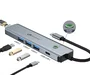 Leotec LEDS05 Base Docking Station para Portátil, Puerto USB-C PD 100W para Carga y Datos, 3 Puertos USB 3.0, Puerto HDMI 4K 30Hz, Gris