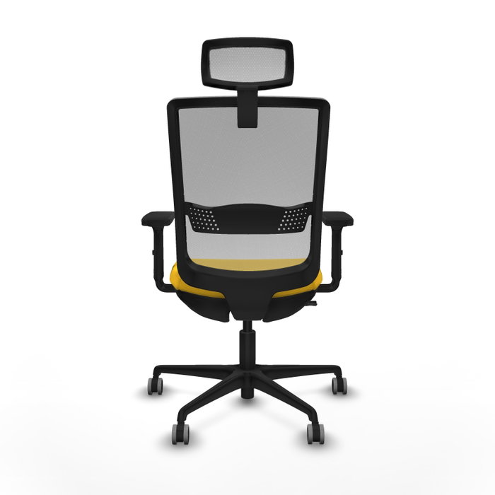 PIQUERAS Y CRESPO Silla de oficina Haches con mecanismo Sincro/Traslack Amarillo y Gris